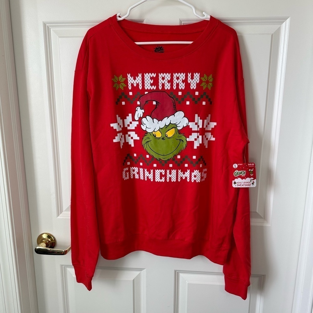 Grinch Christmas Adult Sweatshirt Size L